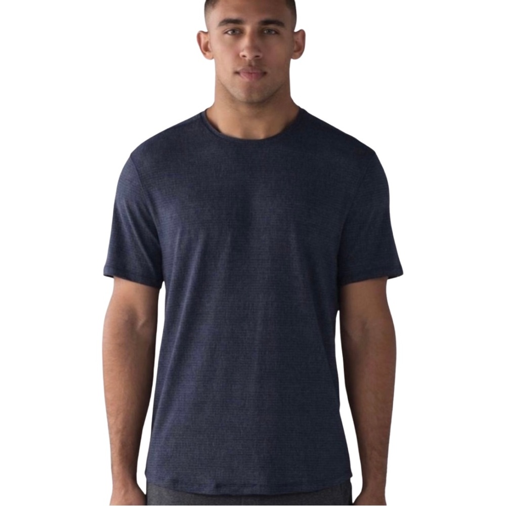 Lululemon Athletica Men’s In Mind Tee Short Sleeve Heathered Nautical Navy sz L